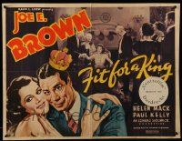6p156 FIT FOR A KING style B 1/2sh '37 artwork of smiling big mouth Joe E. Brown wearing crown!