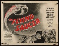 6p162 FLYING SAUCER 1/2sh '50 cool sci-fi artwork of UFOs from space & terrified people!