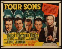 6p167 FOUR SONS style B 1/2sh '40 Don Ameche & his Czecho-German brothers in World War II!