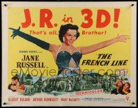 6p169 FRENCH LINE style A 3D 1/2sh '54 Howard Hughes, art of sexy Jane Russell in skimpy outfit!