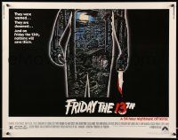 6p171 FRIDAY THE 13th 1/2sh '80 great Alex Ebel art, slasher classic, 24 hours of terror!
