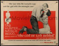 6p181 GIRL HE LEFT BEHIND 1/2sh '56 romantic image of Tab Hunter about to kiss Natalie Wood!
