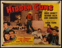 6p202 HIDDEN GUNS style A 1/2sh '56 Bruce Bennett, Richard Arlen, John Carradine, Faron Young!