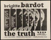 6p239 LA VERITE 1/2sh '61 super sexy Brigitte Bardot, Henri-Georges Clouzot, The Truth!