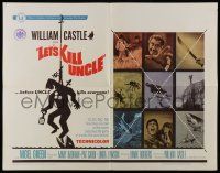 6p247 LET'S KILL UNCLE 1/2sh '66 William Castle, wacky horror comedy artwork!