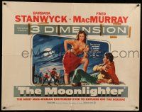 6p281 MOONLIGHTER 3D 1/2sh '53 art of sexy Barbara Stanwyck & Fred MacMurray popping out of screen!