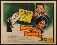 6p283 MURDER BY CONTRACT 1/2sh '59 Vince Edwards prepares to strangle woman with necktie!