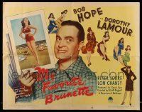 6p285 MY FAVORITE BRUNETTE style A 1/2sh '47 Bob Hope & sexy Dorothy Lamour in swimsuit!