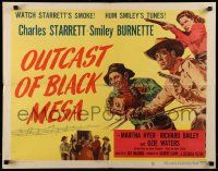 6p313 OUTCAST OF BLACK MESA 1/2sh '50 western art of Charles Starrett, Smiley Burnette, Hyer!