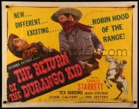 6p362 RETURN OF THE DURANGO KID 1/2sh '44 masked Charles Starrett, Robin Hood of the range!