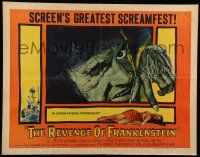 6p364 REVENGE OF FRANKENSTEIN 1/2sh '58 Peter Cushing in the greatest horrorama, cool monster art!