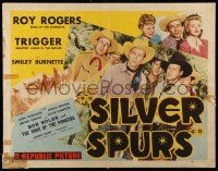 6p388 SILVER SPURS style B 1/2sh '43 cowboy Roy Rogers, Smiley Burnette, Carradine!