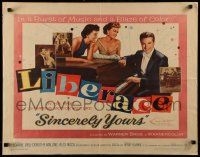 6p389 SINCERELY YOURS 1/2sh '55 famous pianist Liberace brings a crescendo of love to empty lives!