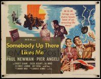 6p396 SOMEBODY UP THERE LIKES ME style B 1/2sh '56 Paul Newman as boxing champion Rocky Graziano!