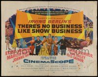 6p429 THERE'S NO BUSINESS LIKE SHOW BUSINESS 1/2sh '54 sexy Marilyn Monroe, Irving Berlin musical!