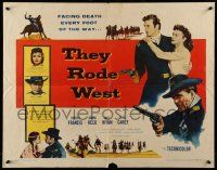 6p431 THEY RODE WEST style A 1/2sh '54 Robert Francis, May Wynn, Donna Reed, facing death!
