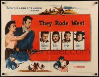 6p432 THEY RODE WEST style B 1/2sh '54 Robert Francis, May Wynn, Donna Reed, facing death!