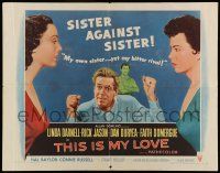 6p433 THIS IS MY LOVE style B 1/2sh '54 Dan Duryea hates Domergue for what she did to his wife!