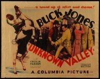 6p461 UNKNOWN VALLEY 1/2sh '33 great images of Buck Jones on horseback and in a brawl!