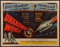 6p462 UNKNOWN WORLD 1/2sh '51 When Worlds Collide ripoff, a journey to the center of the Earth!