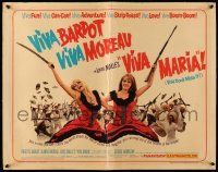 6p467 VIVA MARIA 1/2sh '66 Louis Malle, sexiest French babes Brigitte Bardot & Jeanne Moreau!