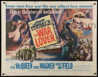 6p471 WAR LOVER 1/2sh '62 Steve McQueen & Robert Wagner loved war like others loved women!