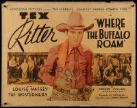 6p477 WHERE THE BUFFALO ROAM 1/2sh '38 Tex Ritter, A Troubadour Of The Prairie!