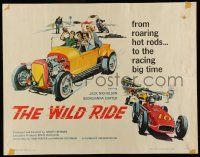 6p482 WILD RIDE 1/2sh '60 cool art of hot rod racing, very young Jack Nicholson!