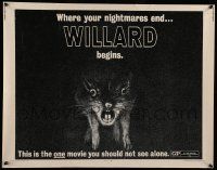 6p483 WILLARD 1/2sh '71 creepy art of Ben the Rat, the one movie you should not see alone!
