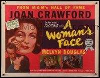 6p487 WOMAN'S FACE style A 1/2sh R54 Joan Crawford, Margaret Sullavan, Melvyn Douglas, Young