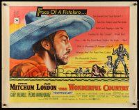 6p488 WONDERFUL COUNTRY style B 1/2sh '59 Texan Robert Mitchum in sombrero, Julie London!
