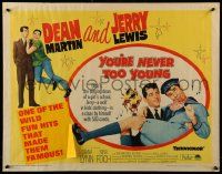 6p495 YOU'RE NEVER TOO YOUNG 1/2sh R64 great image of Dean Martin & wacky Jerry Lewis!