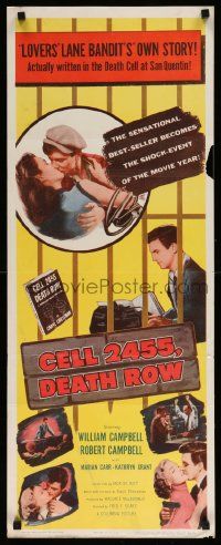 6p548 CELL 2455 DEATH ROW insert '55 biography of Caryl Chessman, no. 1 condemned convict!