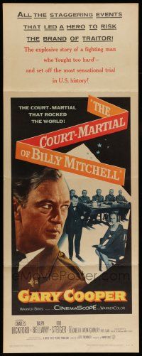 6p557 COURT-MARTIAL OF BILLY MITCHELL insert '56 c/u of Gary Cooper, directed by Otto Preminger!