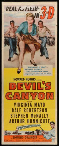 6p575 DEVIL'S CANYON 3D insert '53 artwork of sexy Virginia Mayo, Dale Robertson!