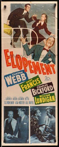 6p585 ELOPEMENT insert '51 art of Clifton Webb, Anne Francis, Charles Bickford!