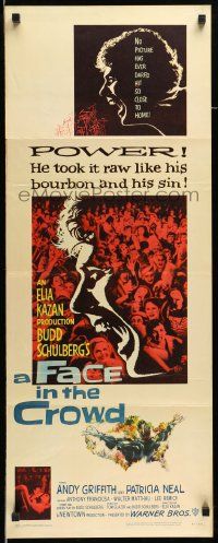 6p592 FACE IN THE CROWD insert '57 Elia Kazan, Andy Griffith liked bourbon & sin, Hofmann art!