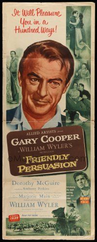 6p609 FRIENDLY PERSUASION insert '56 Gary Cooper it will pleasure you in a hundred ways!
