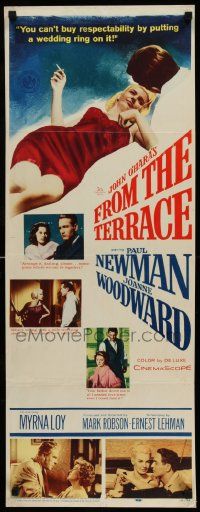 6p610 FROM THE TERRACE insert '60 artwork of Paul Newman & sexy half-dressed Joanne Woodward!