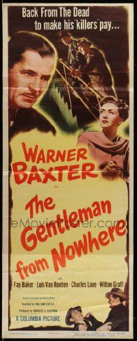 6p618 GENTLEMAN FROM NOWHERE insert '48 Warner Baxter is paid to pose as Fay Baker's husband!