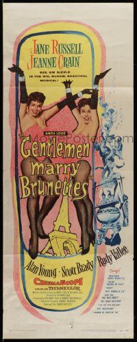 6p619 GENTLEMEN MARRY BRUNETTES insert '55 sexy Jane Russell & Jeanne Crain in the buxom musical!