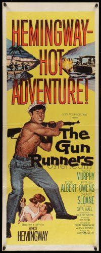 6p634 GUN RUNNERS insert '58 Audie Murphy, directed by Don Siegel, written by Ernest Hemingway!