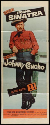 6p677 JOHNNY CONCHO insert '56 great full-length image cowboy Frank Sinatra in his first western!