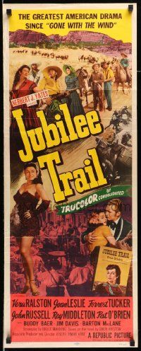 6p679 JUBILEE TRAIL insert '54 sexy Vera Ralston, Joan Leslie, Forrest Tucker!