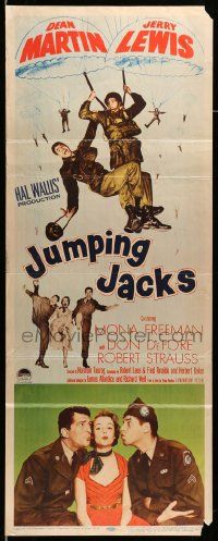6p680 JUMPING JACKS insert '52 great image of Army paratroopers Dean Martin & Jerry Lewis!