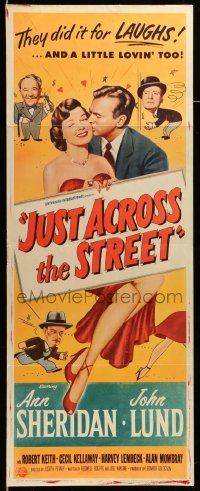 6p681 JUST ACROSS THE STREET insert '52 sexy Ann Sheridan did it for laughs & a little lovin!