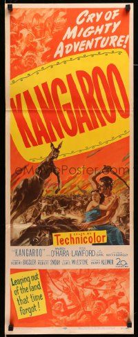 6p682 KANGAROO insert '51 Maureen O'Hara, Peter Lawford, dramatic Australian outback art!