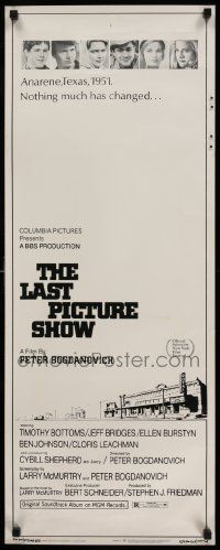 6p694 LAST PICTURE SHOW insert '71 Peter Bogdanovich, Jeff Bridges & Cybill Shepherd