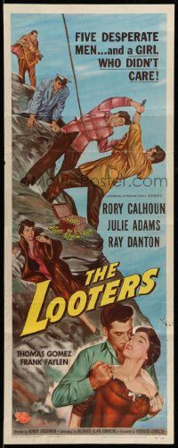 6p704 LOOTERS insert '55 Rory Calhoun and Julie Adams trapped on mountain, a girl who didn't care!
