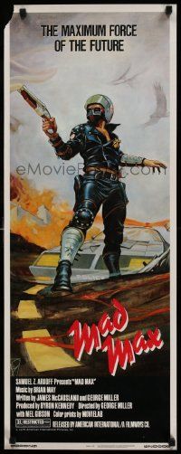 6p709 MAD MAX insert '80 George Miller post-apocalyptic classic, Mel Gibson art by Garland!